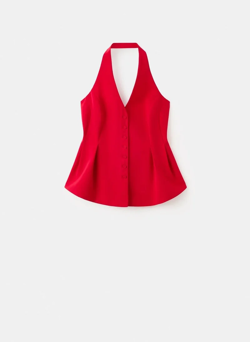 MANGO  Peplum top with halter neck for Women | Best Price UAE